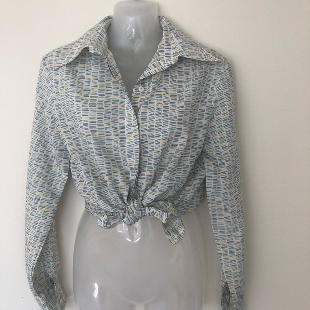 Vintage Jones New York Dagger collar button down shirt size small